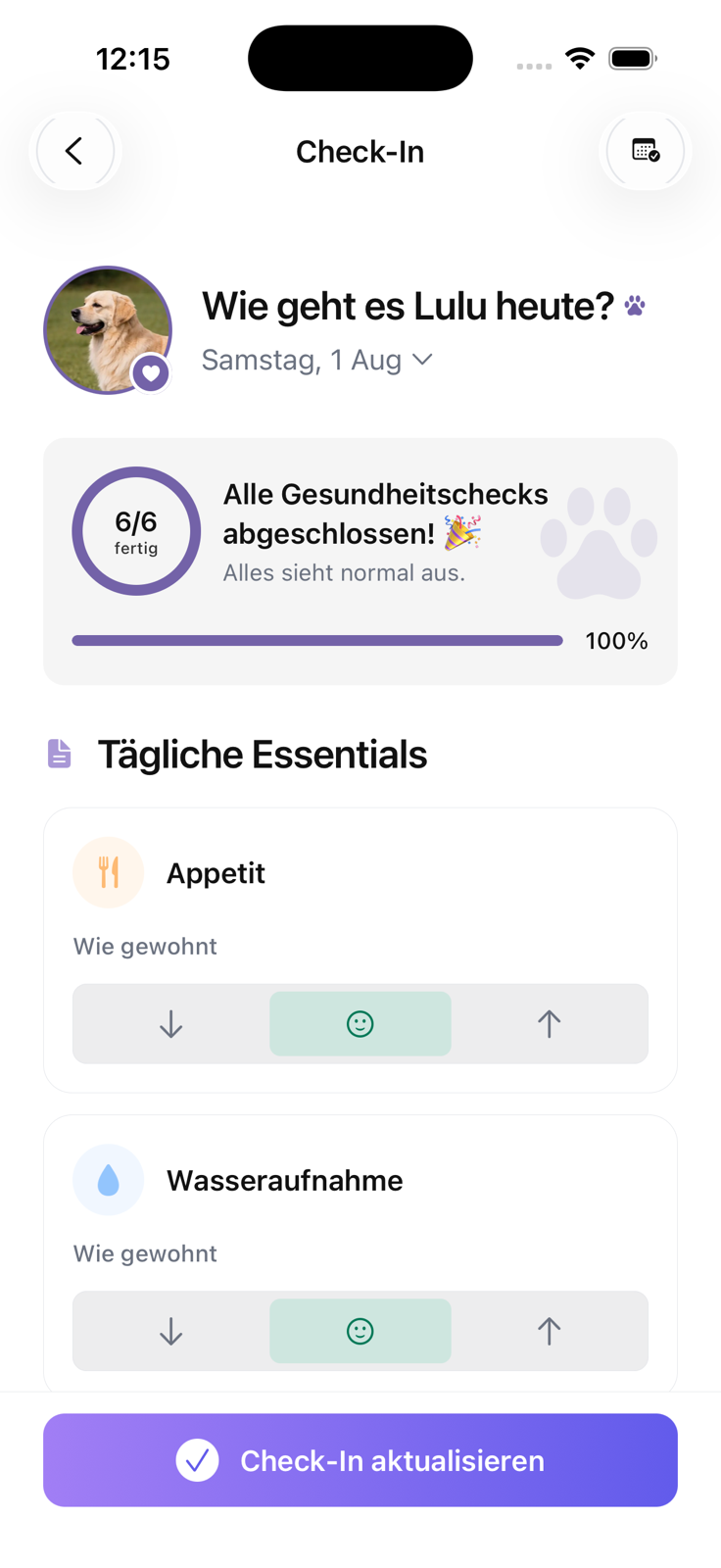 Lulu-Check-in im hellen Modus