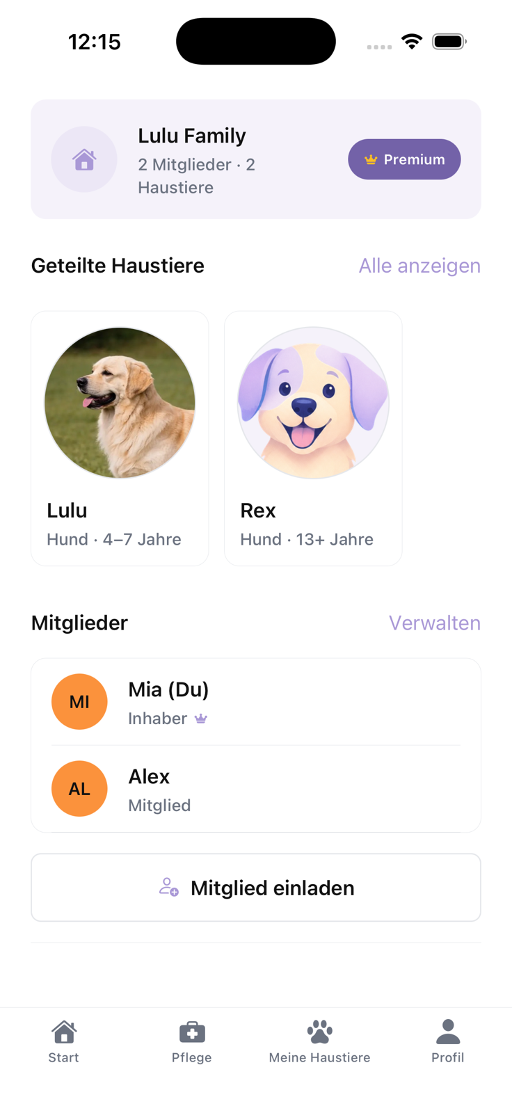 Lulu-Familienfreigabe im hellen Modus